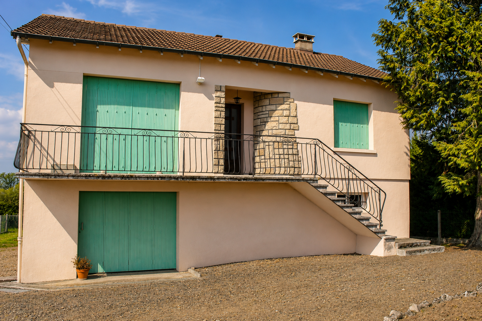 MAISON 2 CHAMBRES AVEC GARAGE, HANGAR SUR TERRAIN DE 1556 M2